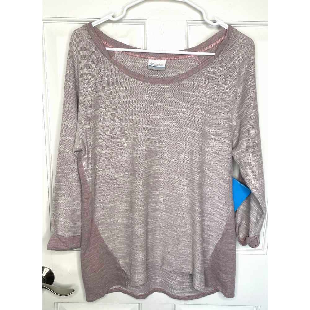 NWT Columbia Women's Textured Pullover Sz L Cotton Blend Athleisure Active